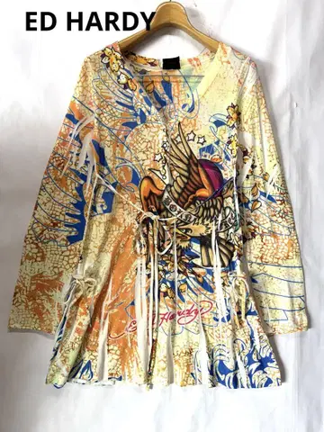 ED HARDY 에드하디 올 로고 무늬 원피스 스컬 y2k S