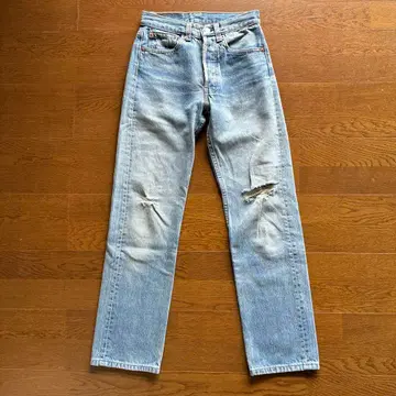 리바이스 501 USA제 데님 데미지