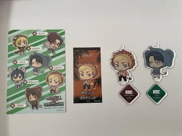 진격의 거인 도부 동물공원 엘빈 리바이 아크릴 스탠드 2개 세트 덤 포함