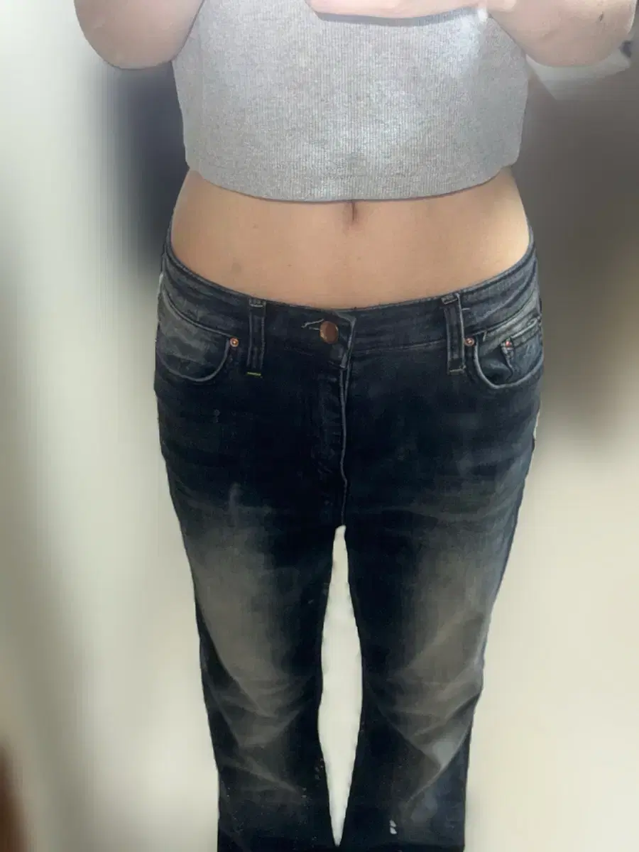 데님 워싱부츠컷 팬츠