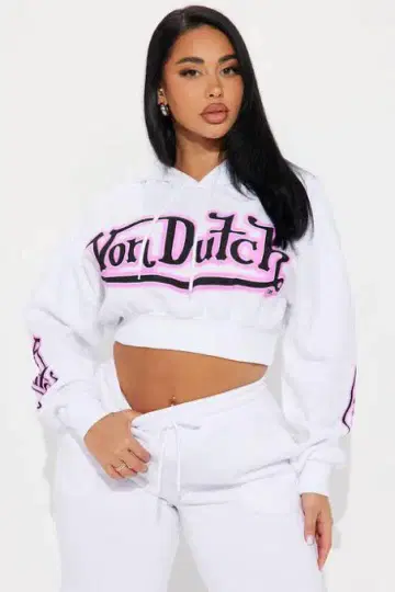 Vondutch 크롭 후드 맨투맨