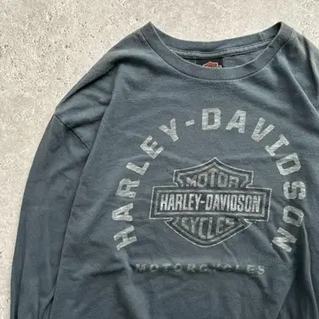 HARLEY DAVIDSON 롱 T 백 프린트 L 그린 계열