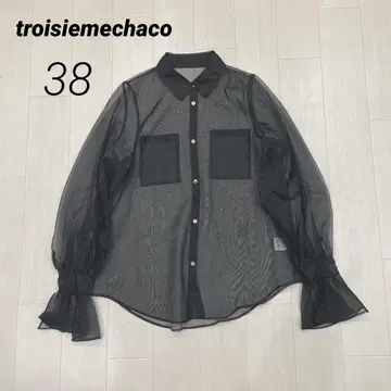 troisiemechaco 시어 블라우스 38 블랙