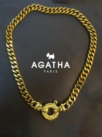 아가타 목걸이 로고 빈티지 키헤이 체인 AGATHA PARIS
