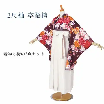 졸업 하카마 기모노 2척 소매 하카마 2개 세트 재봉 완료 g2153