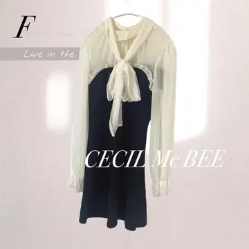 CECIL McBEE 세실 맥비 보타이 원피스 리본