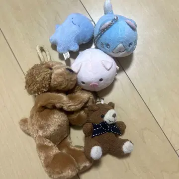 개, 돼지, 고양이, 곰, 엔젤 봉제 인형 세트