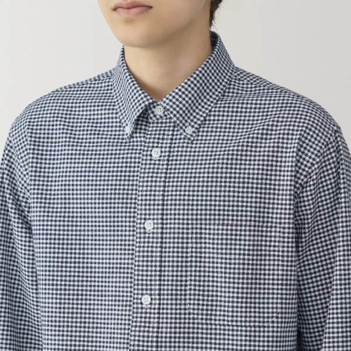 Muji Men's Washed Oxford Button-Down Long Sleeve Shirt