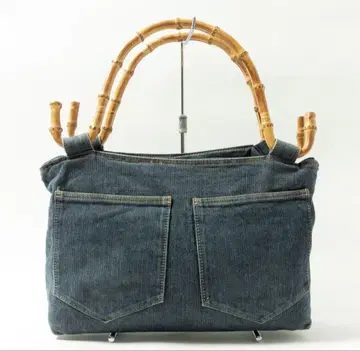 TSUMORI CHISATO 핸드백 데님 블루 대나무 핸들