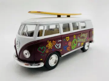 미니카 신상품 폭스바겐 버스 서핑보드 포함 브라운 1/32