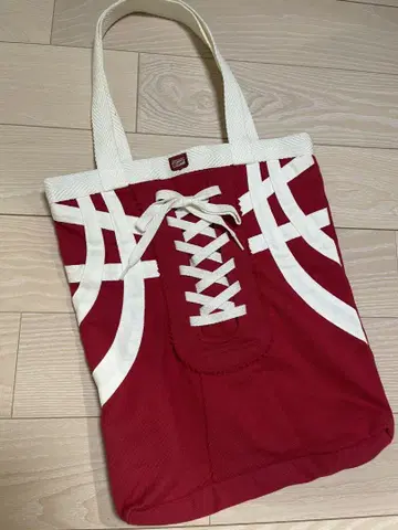 오니츠카타이거 초레어 레이스업풍 토트백 빨간색
