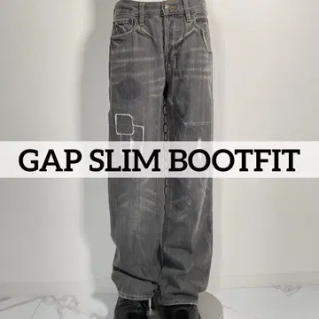 00s GAP SLIM BOOTFIT 페이드 블랙 크러스트 데님 팬츠