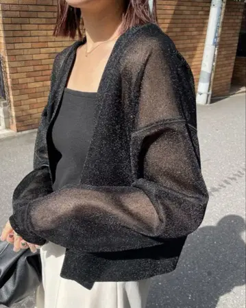 CAPRICIEUX LE'MAG 카프리슈 레마쥬 라메 시어 가디건