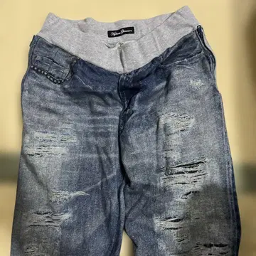 히스테릭 글래머 데미지 데님 팬츠