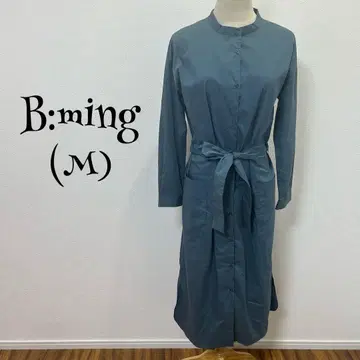 B:ming 비밍(M) 셔츠 원피스/롱 기장/허리 리본/긴팔