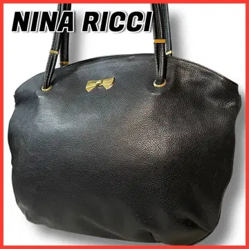 NINA RICCI 니나리치 토트백 주름 가죽 금장 장식 블랙 엠보