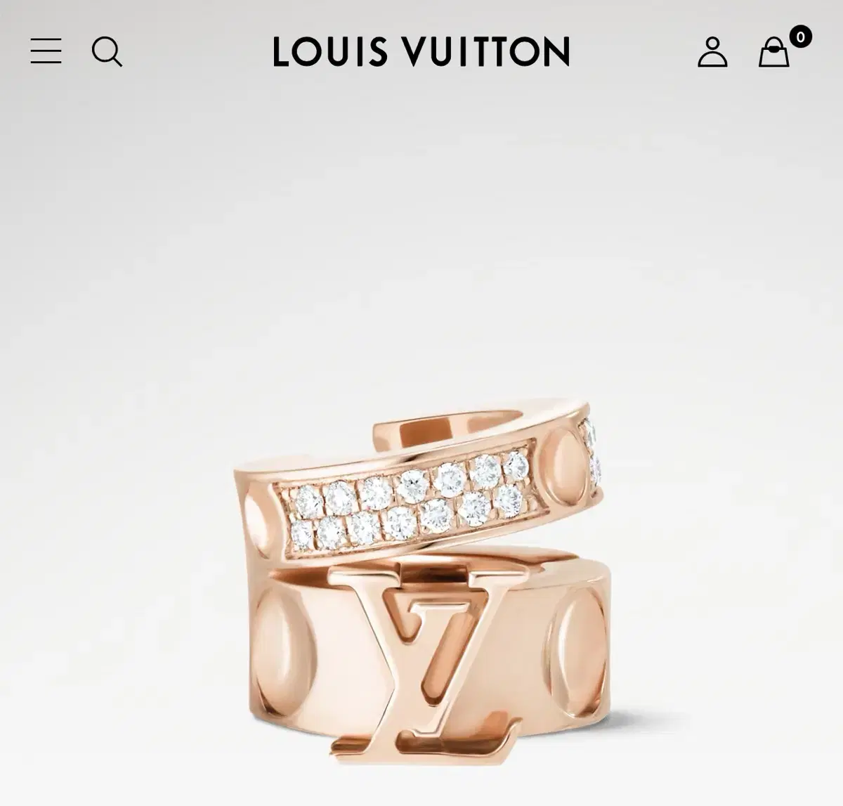 Louis Vuitton Earring (Ear Cuff) Pink Gold, Diamond