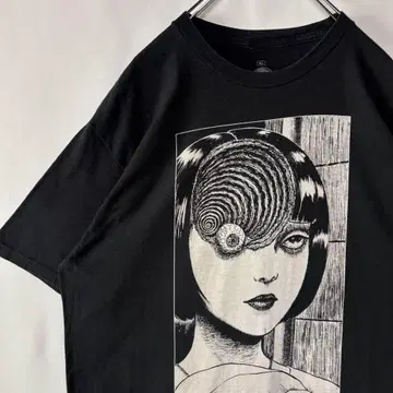 이토 준지 우즈마키 티셔츠 블랙 호러 티 XL 사이즈 서브컬쳐 구제 의류
