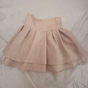 미셸 마카롱 슬림 레그 엘레강트 트위드 스커트 핑크