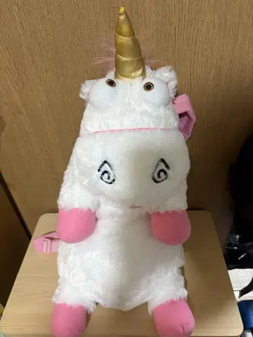 미니언 플러피 유니콘 봉제 인형 백팩 플러피