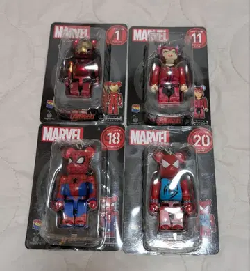 MARVEL 마블 Happy 복권 베어브릭 4종 세트