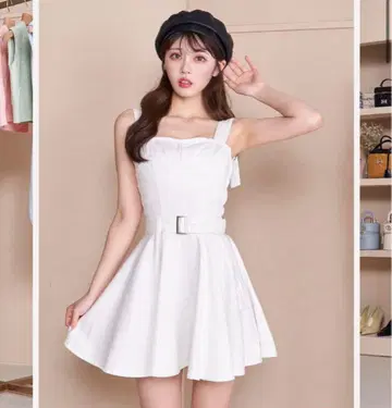 다리치 Darich 볼륨 플레어 데님 미니 원피스