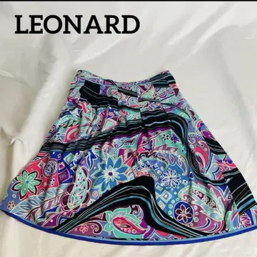 레오나르 LEONARD 플레어 스커트 꽃무늬 L 사이즈 일본제 여성용