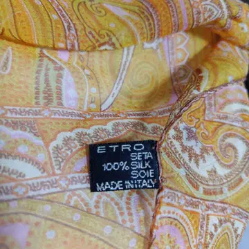 ETRO 100% SILK 페이즐리 무늬 머플러