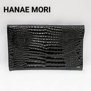 HANAE MORI 하나에모리 크로코 에나멜 클러치백 포멀