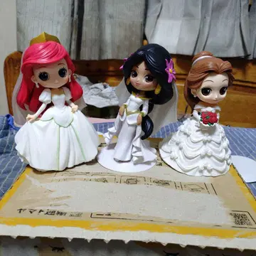 Qposket 디즈니 프린세스 웨딩 피규어 재스민 아리엘 벨