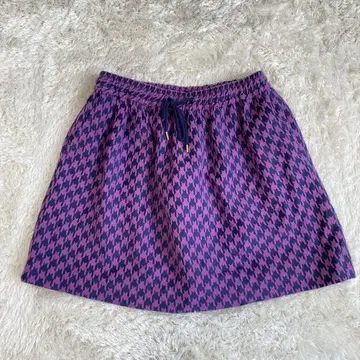 폴 스미스 플레어 스커트 보라색과 블랙 하운드 투스