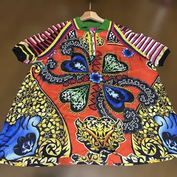 CHRISTIAN LACROIX 폴로 셔츠 튜닉 카라 부착 L 사이즈