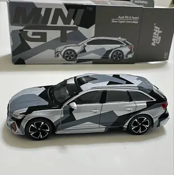 MINI GT 아우디 RS 6 Avant 실버 카모플라쥬