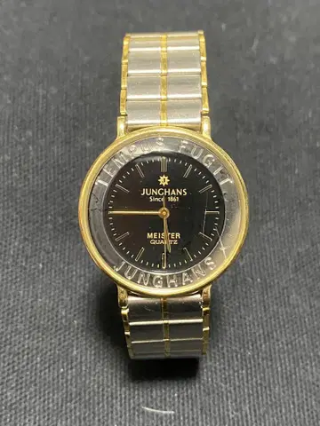 JUNGHANS 융한스 블랙 다이얼 남성용 쿼츠