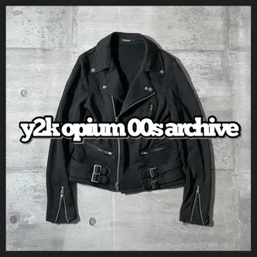 archive y2k opium 맨투맨 더블 라이더 자켓 짧은 기장