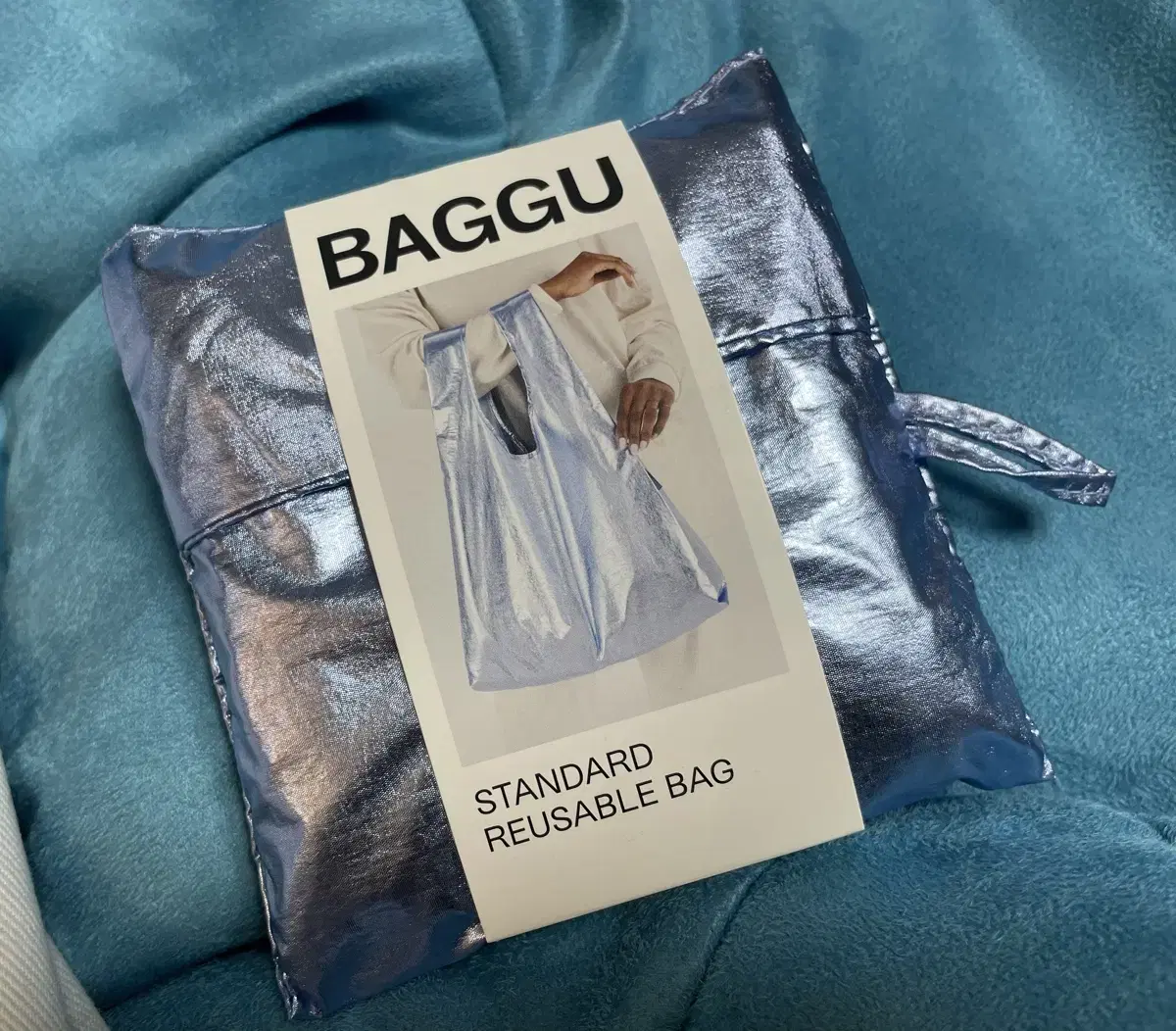 Baggu bag 메탈릭 라이트블루 스탠다드