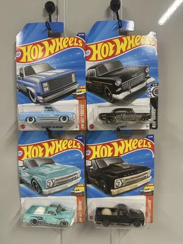 핫휠 4대 세트 실버라도 C10 chevy 시보레