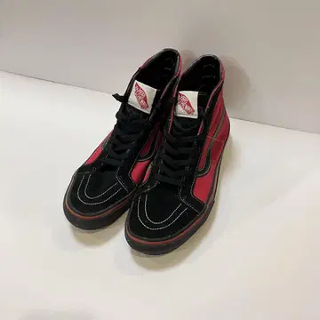 VANS SK8-HI 스케이트 하이 빨검 블랙 밑창 한정판 US10