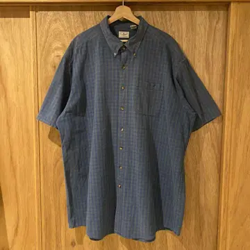 L.L.Bean 엘엘빈 버튼 다운 반팔 체크 셔츠 빈티지
