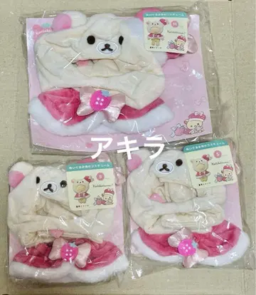 코리락쿠마 20th 딸기 플러시 코스튬 M S 사이즈 봉제 인형 3종