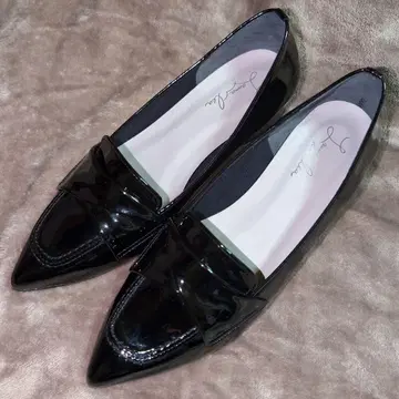 라우나레아 레인 대응 블랙 스틸레토 펌프스 23cm