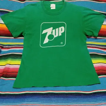 7up 티셔츠 그린 베이스 화이트 프린트 [레어]