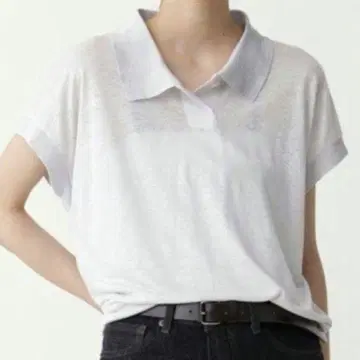 새상품급 현행 최근 모델 마가렛 호웰 LINEN JERSEY POLO