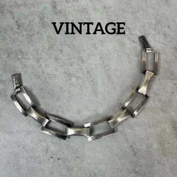VINTAGE 빈티지 스털링 실버 체인 팔찌 와이드