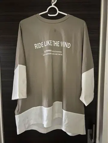 WEGO 베이지 반소매 티셔츠 RIDE LIKE THE WIND