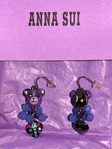 ANNA SUI 곰과 하트 귀걸이