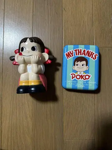 페코짱 저금통 빨간 리본 포코짱 파랑 캔 케이스 레어 세트 후지야