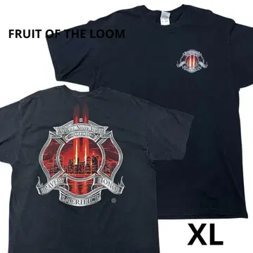 FRUIT OF THE LOOM 소방관 9.11 티셔츠 블랙