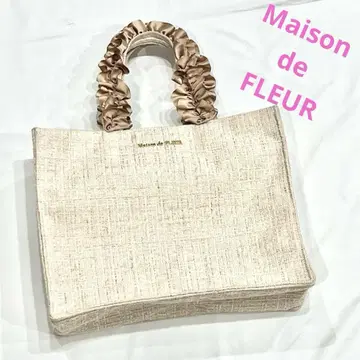 Maison de FLEUR 트위드 스퀘어 토트백