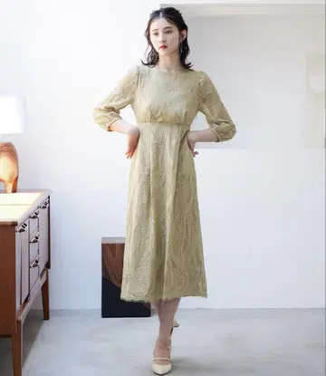 niana 앞뒤 2way 디자인 전체 레이스 롱 원피스 파티 드레스